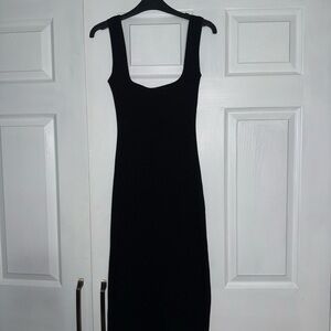 Zara Classic Black Square-Neck Women's Dress
